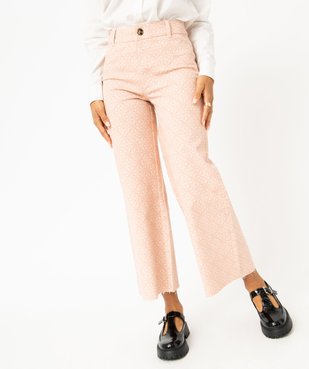 Jean « wide leg » taille haute imprimé femme vue1 - GEMO 4G FEMME - GEMO