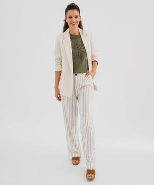 Tee-shirt manches courtes avec palmier pailleté femme vue4 - GEMO(FEMME PAP) - GEMO