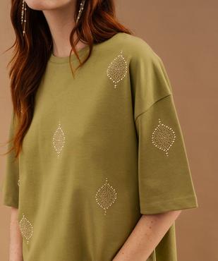 Tee-shirt manches courtes oversize en jersey épais femme vue2 - GEMO(FEMME PAP) - GEMO