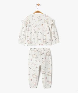Ensemble 2 pièces sweat et pantalon en molleton bébé fille vue4 - GEMO(BEBE DEBT) - GEMO