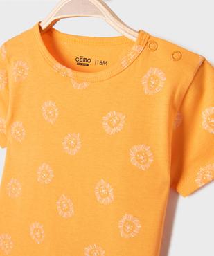 Pyjashort 2 pièces à motifs lions bébé garçon vue2 - GEMO 4G BEBE - GEMO