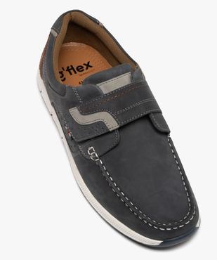 Mocassins en cuir à semelle sport et bride scratch homme vue6 - G'FLEX GEMO FOR GOOD - GEMO