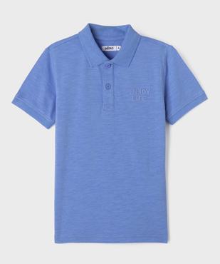 Polo à manches courtes en coton flammé garçon vue1 - GEMO (ENFANT) - GEMO