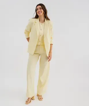 Chemise sans manches à col rond en viscose et lin femme vue5 - GEMO 4G FEMME - GEMO