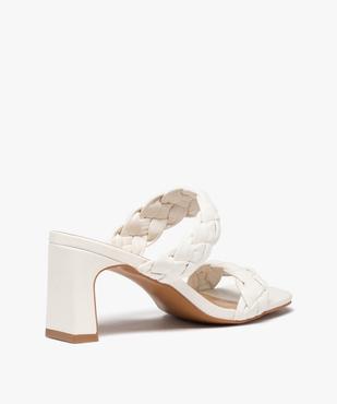 Mules femme à talon fin et brides tressées unies vue5 - GEMO(URBAIN) - GEMO