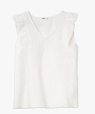 Débardeur en gaze de coton avec volants sur les épaules femme vue4 - GEMO(FEMME PAP) - GEMO