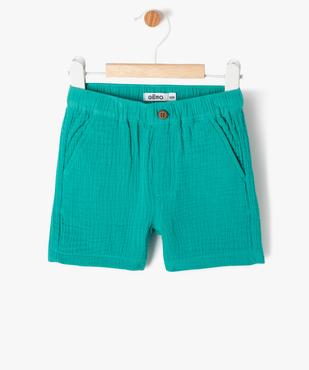 Short en gaze de coton bébé garçon vue1 - GEMO(BEBE DEBT) - GEMO