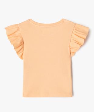 Tee-shirt manches courtes à volants fille vue3 - GEMO 4G FILLE - GEMO