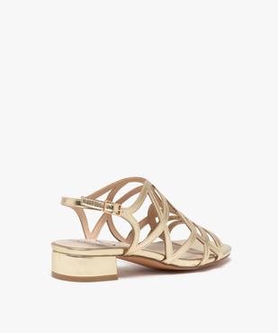 Sandales femme unies à brides entrelacées vernies vue5 - GEMO (CASUAL) - GEMO