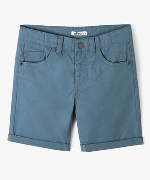 Bermuda en twill avec revers cousus garçon vue1 - GEMO 4G GARCON - GEMO