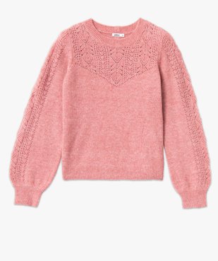 Pull en maille ajourée avec boutons décoratifs femme vue4 - GEMO 4G FEMME - GEMO