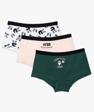 Boxer fille à motifs panda (lot de 3) vue1 - GEMO 4G FILLE - GEMO