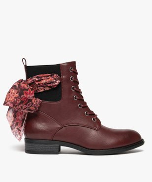 Bottines femme avec foulard coloré noué à zip et à lacets vue2 - GEMO (CASUAL) - GEMO