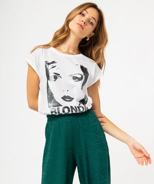 Tee-shirt à manches courtes avec motif scintillant femme - Blondie vue1 - BLONDIE - GEMO
