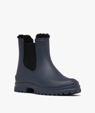 Bottes de pluie femme fourrées avec col asymétrique style Chelsea vue8 - FOLLOW ME - GEMO
