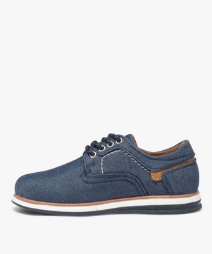 Derbies garçon unis en toile avec semelle bicolore vue4 - BUGGY - GEMO