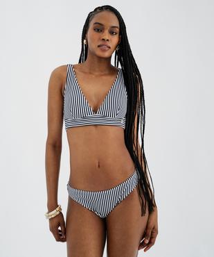 Bas de maillot de bain rayé forme culotte femme - LuluCastagnette vue3 - LULUCASTAGNETTE - GEMO