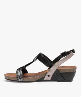 Sandales femme à talon compensé et brides strass vue3 - GEMO(URBAIN) - GEMO
