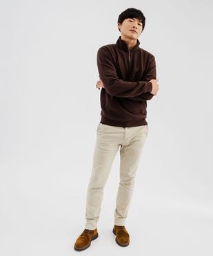 Sweat à col zippé et poche kangourou homme vue4 - GEMO (HOMME) - GEMO
