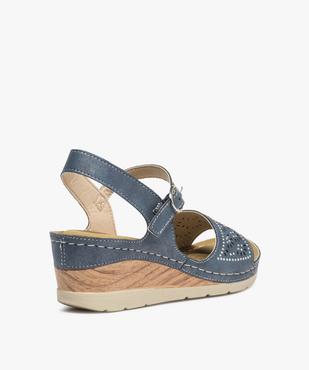 Sandales femme confort à talon dessus ajouré et strass vue4 - GEMO (CONFORT) - GEMO