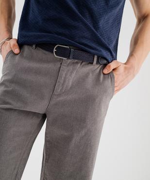 Bermuda en coton extensible coupe Regular avec ceinture tressée homme vue2 - GEMO (HOMME) - GEMO