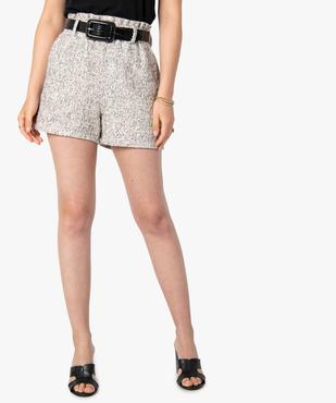 Short femme en maille aspect tweed avec fil pailleté vue1 - GEMO(FEMME PAP) - GEMO