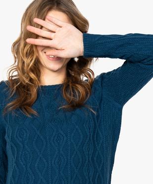 Pull femme torsadé avec boutons métallisés sur les côtés vue2 - GEMO(FEMME PAP) - GEMO
