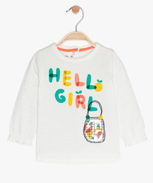 Tee-shirt bébé fille imprimé multimatière vue1 - GEMO(BEBE DEBT) - GEMO