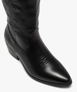 Bottes femme esprit santiags avec tige brodée vue5 - GEMO (CASUAL) - GEMO