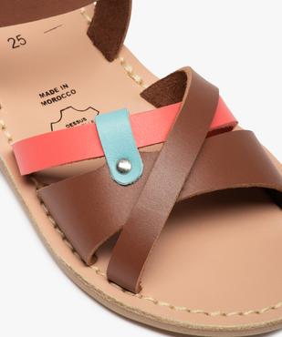 Sandales fille à brides en cuir coloré vue6 - GEMO (ENFANT) - GEMO