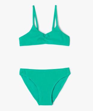 Maillot de bain 2 pièces en maille gaufrée fille vue1 - GEMO 4G FILLE - GEMO