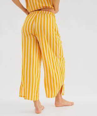 Pantalon de pyjama à rayures en viscose femme vue3 - GEMO 4G FEMME - GEMO