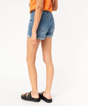 Short femme en jean avec revers cousus vue3 - GEMO 4G FEMME - GEMO