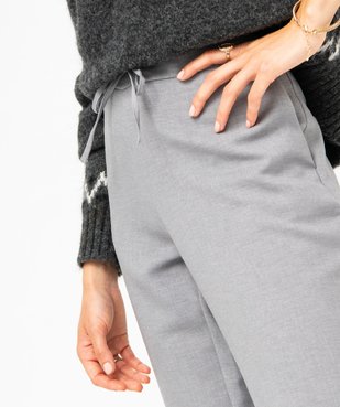Pantalon en toile coupe ample avec taille élastique femme vue2 - GEMO(FEMME PAP) - GEMO