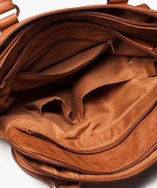 Sac à main femme en cuir synthétique uni avec motif tressé vue3 - GEMO (ACCESS) - GEMO