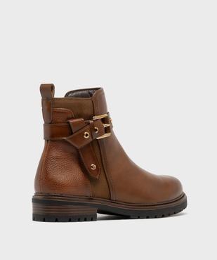 Boots femme à zip et détails suédés avec bride fantaisie  vue11 - GEMO (CASUAL) - GEMO