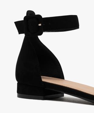 Sandales en velours à petit talon plat et bride à boucle femme vue6 - VALENTINA BALDA - GEMO