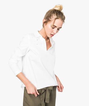 Blouse en coton avec perles brodées vue1 - GEMO(FEMME PAP) - GEMO