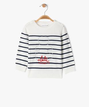 Pull rayé en fine maille douce bébé fille - LuluCastagnette vue1 - LULUCASTAGNETTE - GEMO