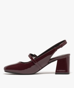 Escarpins femme vernis à talon faire et à bout carré avec bride à boucle vue5 - FOLLOW ME - GEMO