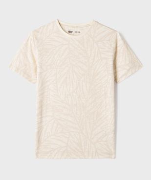 Tee-shirt manches courtes en jersey de coton imprimé feuillage garçon vue1 - GEMO 4G GARCON - GEMO
