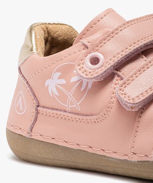 Chaussures premiers pas en cuir souple à double scratch bébé fille - Alma vue6 - ALMA - GEMO