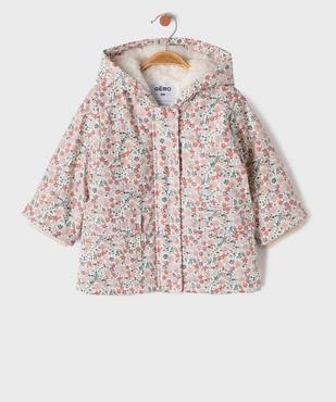 Manteau imperméable à capuche avec doublure chaude bébé fille vue2 - GEMO(BEBE DEBT) - GEMO
