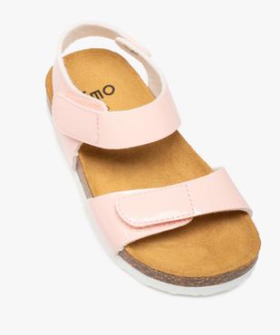 Sandales fille à brides scratch colorées et semelle liège vue5 - GEMO 4G FILLE - GEMO