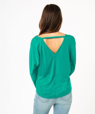 Tee-shirt à manches longues à double col V femme vue3 - GEMO(FEMME PAP) - GEMO
