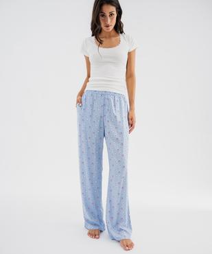 Pantalon de pyjama imprimé en viscose femme vue1 - GEMO 4G FEMME - GEMO