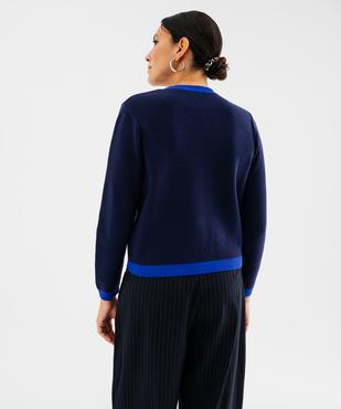 Pull fin col rond femme vue3 - GEMO(FEMME PAP) - GEMO