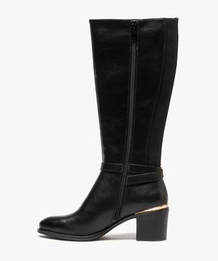 Bottes femme à talon dessus uni et détails métallisés vue3 - GEMO(URBAIN) - GEMO