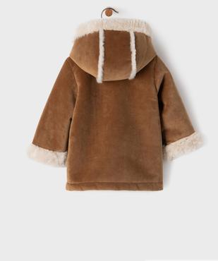 Manteau à capuche en velours doublure chaude bébé fille vue4 - GEMO(BEBE DEBT) - GEMO