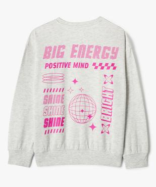 Sweat molletonné avec large motif dos fille vue3 - GEMO 4G FILLE - GEMO